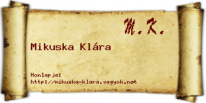 Mikuska Klára névjegykártya